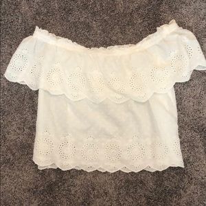 Off the shoulder white blouse